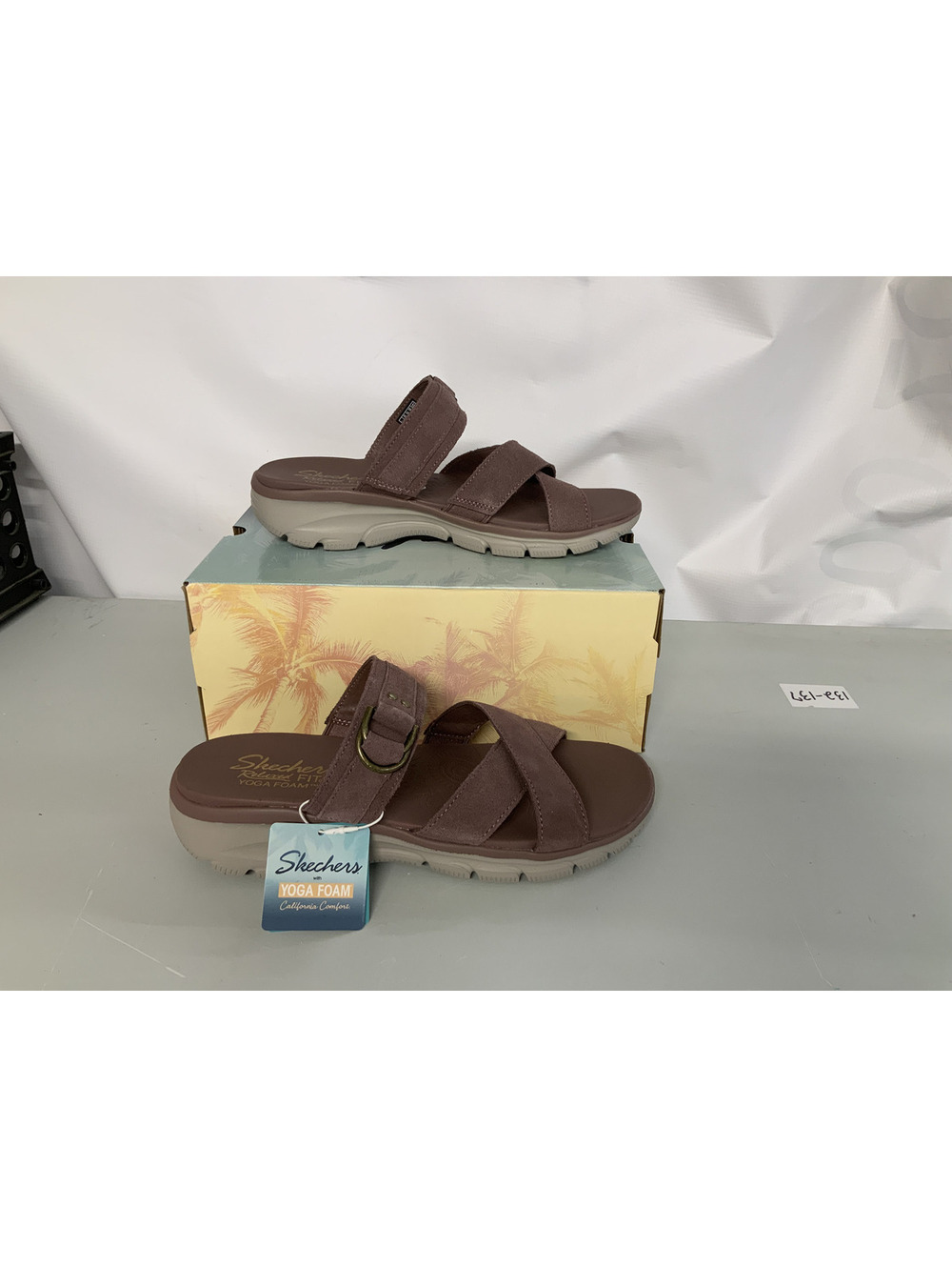SKECHERS ADJUSTABLE SUEDE SANDALS-SIZE 10